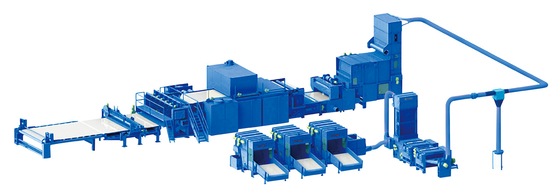 1000kg / h Havalı Serme + termal Yapıştırma Nonwoven Ayakkabılı Keçe yapma makinesi